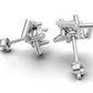 14k Gold Earrings with 2 Diamonds, "STT: 4-Prong", Push Back
