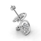 14k Gold Earrings with 14 Diamonds, "STT: Prong", Push Back