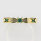 14K band Ring with 3 emerald 2mm each