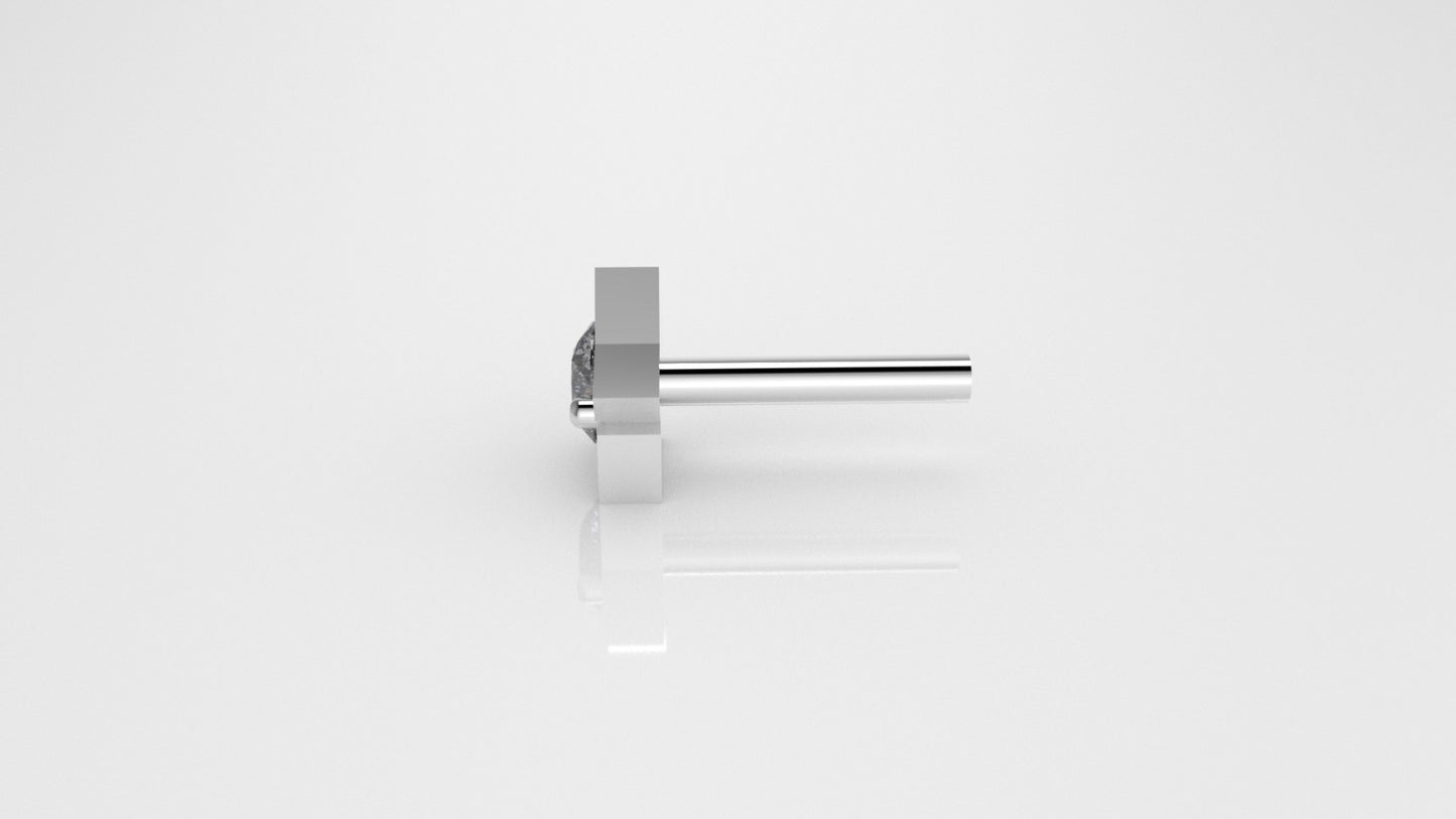 14K Ear Piercing with Diamond, 5 pointed star