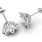 14k Yellow Gold Solitaire Earrings with 2 Diamonds, Push Back