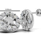 14K Gold Earrings Circle and Star with 22 Diamonds, "STT: Prong", Push Back