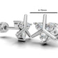 14K Gold Earrings with 6 Diamonds, "STT: 1-Prong and Bezel", Push Back