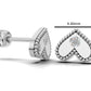 14k Gold Earrings Heart with 2 Diamonds, "STT: Bezel", Filigree, Push Back