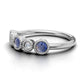 14K Gold Ring with 3 Sapphire and 2 Diamonds, STT: Bezel, Filigree