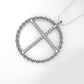 14K Pendant with 27 Diamond VS1, "Cross with twisted circle", Only Pendant