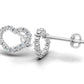 14K Earrings Hearts with 30 Diamonds, "STT: Prong", Push Back