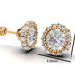 14k Gold Earrings with 32 Diamonds, "STT: Bezel and Prong", Filigree, Push Back