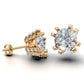 14k Gold Earrings Solitaire with 50 Diamonds, "STT: 8-Prong", Push Back