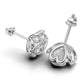 14k Gold Earrings Heart with 2 Diamonds, "STT: Hearts", Push Back