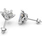 14k Gold Earrings Solitaire with 2 Diamonds, "STT: 6-Prong", Push Back