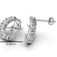 14k Gold Earrings Moon and Star with 14 Diamonds, "STT: Prong", Push Back