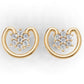14k Gold Earrings with 14 Diamonds, "STT: Prong", Push Back