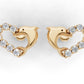 14K Gold Earrings Dolphin with 14 Diamonds, "STT: Prong", Push Back