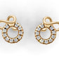 14K Gold Earrings Circle and Infinity with 20 Diamonds, "STT: Cut Split", Push Back
