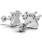 14k Dog Paw Earrings with 8 Diamonds, "STT: Prong", Push Back