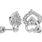 14k Hearts Earrings with 20 Diamonds, "STT: Prong", Push Back