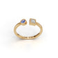 14K Gold Ring with 1 Sapphire and 1 Diamond, STT: Bezel