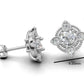 14k Gold Earrings with 10 Diamonds, "STT: Prong", Push Back, Filigree