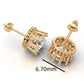 14k Gold Earrings with 8 Diamonds, "STT: 10-Prong Heart", Push Back