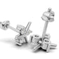 14K Gold Earrings with 6 Diamonds, "STT: 1-Prong and Bezel", Push Back