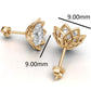 14k Yellow Gold Solitaire Earrings with 2 Diamonds, Push Back