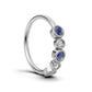 14K Gold Ring with 3 Sapphire and 2 Diamonds, STT: Bezel, Filigree