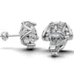 14k Gold Earrings Solitaire with 10 Diamonds, "STT: 4-Prong", Push Back