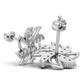 14K Gold Earrings Star with 24 Diamonds, "STT: "Prong", Push Back, Filigree