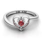 14K Gold Ring Heart with 1 Ruby, STT: 3-Prong