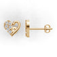 14k Gold Earrings Hearts with 12 Diamonds, "STT: Prong", Push Back