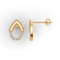 14K Gold Pear Earrings with 12 Diamonds, FILIGREE, "STT: Prong", Push Back
