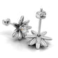 14k Gold Earrings Sun with 2 Diamonds, "STT: 2-Prong", Push Back