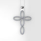 14K Pendant with 85 Diamond VS1, Cross, Only Pendant, "Prongs"