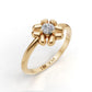 14K Gold Ring Cover Heart with 1 Diamond, STT: 4-Prong