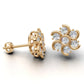 14k Gold Earrings with 14 Diamonds, "STT: 1-Prong and Bezel", Push Back