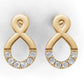 14K Gold Earring with 12 Diamonds, "STT: Prong", Push Back