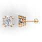 14k Gold Earrings Solitaire with 50 Diamonds, "STT: 8-Prong", Push Back