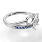 14K Gold Ring Infinity with 11 Stones, STT: Prong