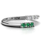 14K Gold Ring with 3 Emeralds and 3 Diamonds, STT: Prong