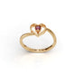 14K Gold Ring Heart with 1 Ruby, STT: 3-Prong