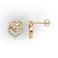 14k Hearts Earrings with 20 Diamonds, "STT: Prong", Push Back