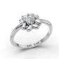 14K Gold Ring Cover Heart with 1 Diamond, STT: 4-Prong