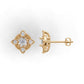 14k Gold Earrings with 10 Diamonds, "STT: Prong", Push Back, Filigree