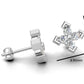 14k Earrings with 8 Diamonds, "STT: 5-Prong", Push Back
