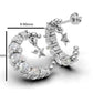 14k Gold Moon and Star Earrings with 14 Diamonds, "STT: Prong", Push Back