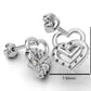 14k Hearts Earrings with 20 Diamonds, "STT: Prong", Push Back