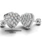 14k Gold Earrings Heart with 26 Diamonds, "STT: Prong", Push Back