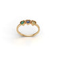 14K Gold Ring Heart with 3 Stones, STT: 3-Prong, Filigree