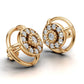 14K Gold Earrings Circle with 22 Diamonds, "STT: Prong and Bezel", Push Back, Filigree